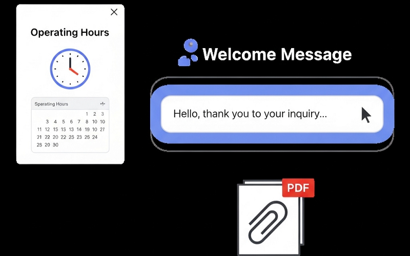 Thiết lập auto reply Alibaba: Cài đặt hoạt động, Chào mừng soạn thảo chuyên nghiệp